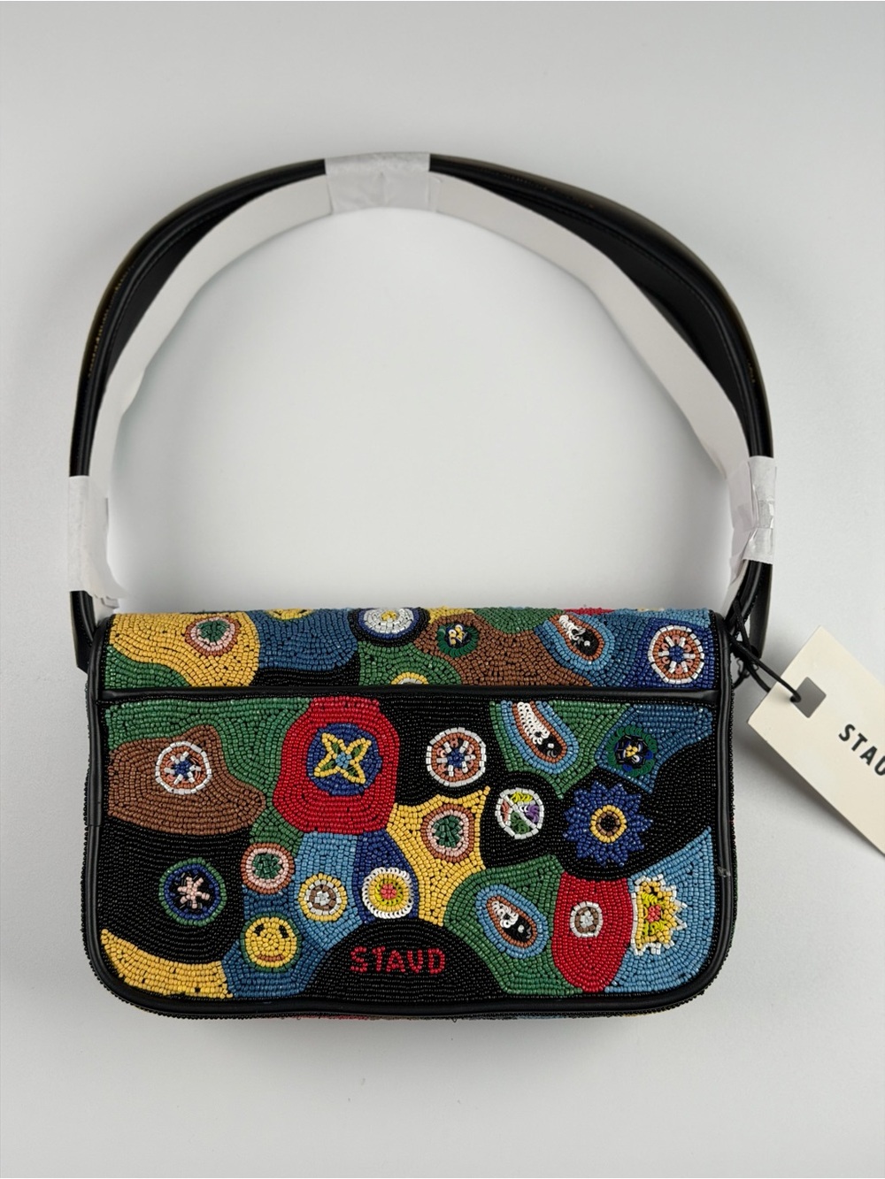 Staud Tommy Beaded Bag in Black Millefiori - Picture 12 of 12